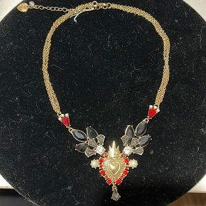 Betsey Johnson rockin riches pearl and heart necklace